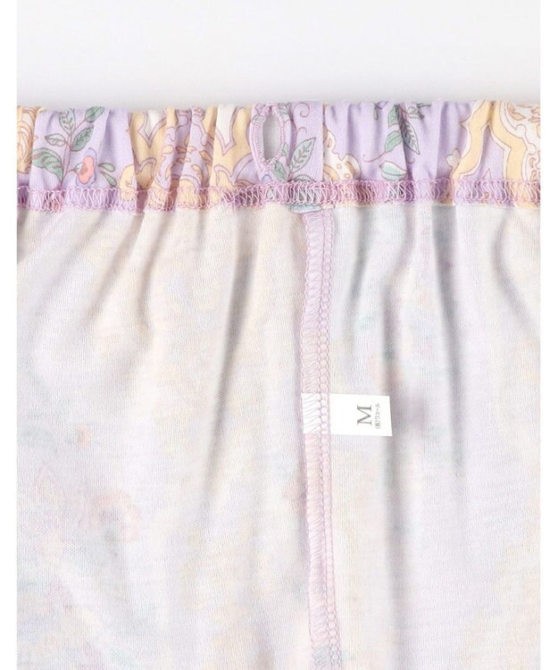 WACOAL ワコール_リラックス＆スリープ パジャマ 長袖 長ズボン 綿100％(本体) スムース素材 ハドンホール 上下セット 前開き ミントン NDV140 /ワコール パープル