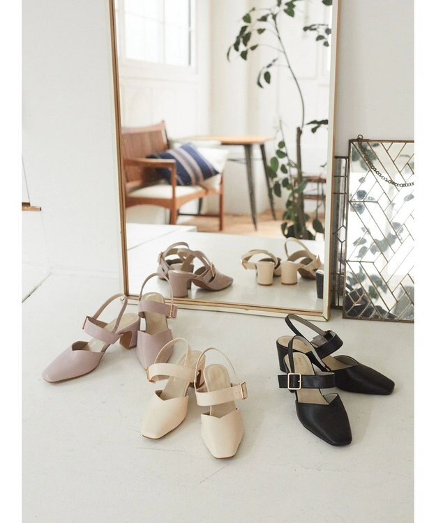 earth music&ecology ＯＲｉｅｎｔａｌＴＲａｆｆｉｃ　スクエアトゥパンプス Ivory