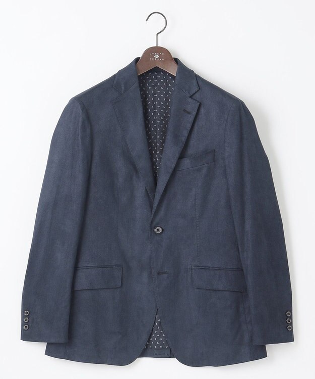 JOSEPH ABBOUD 【ストレッチ】ヘリンボンスウェード ジャケット ネイビー系