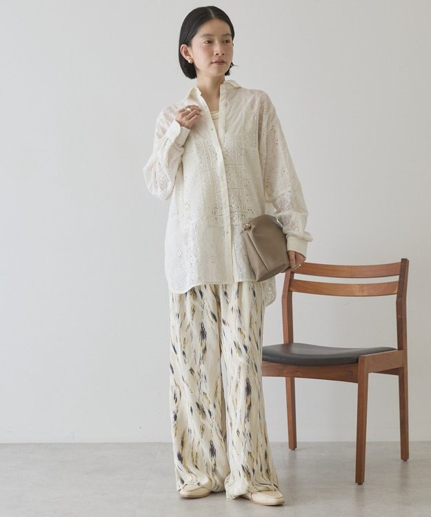 AMERICAN HOLIC レースパッチワークシャツ Off White