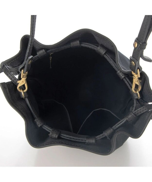 UNBILLION perche パラフィン防水キャンバスドロストショルダーバッグ ブラック