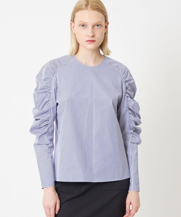 BEIGE， CROCOSMIA / ブラウス Blue Stripe