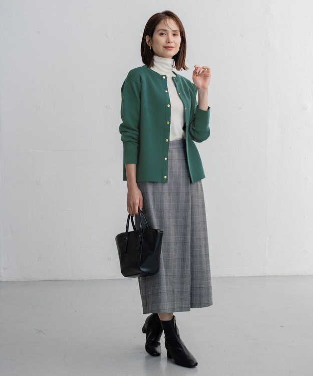 ANY 【ウエストゴム】ラップ風ガウチョパンツ ブラック系3