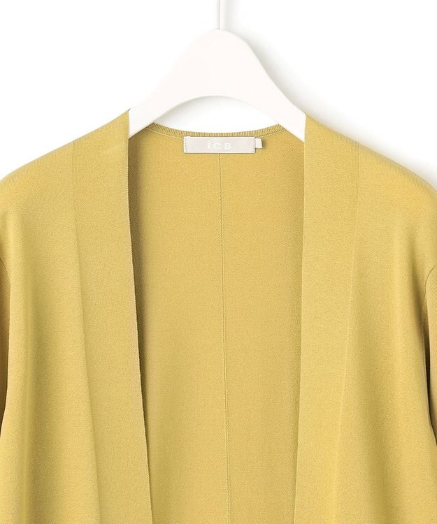 ICB 【洗える】シンセティックハイゲージ ロングカーディガン クリームカーキ系