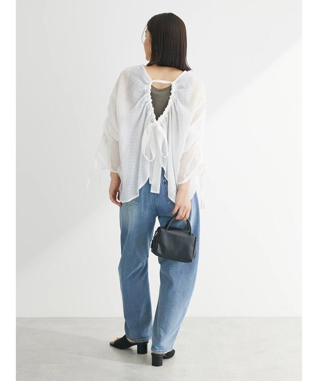 Green Parks ・ＥＬＥＮＣＡＲＥ　ＤＵＥ　バックリボンブラウス Off White