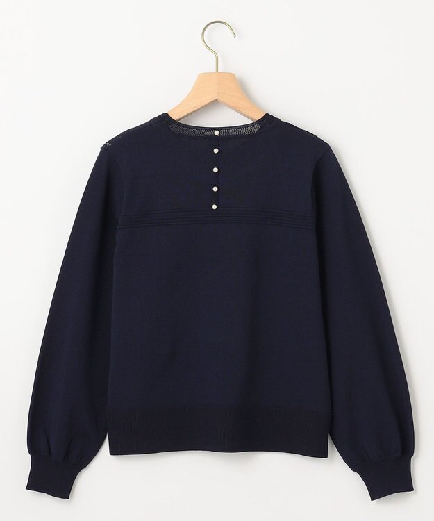 組曲 S 透かし柄 ニットプルオーバー ネイビー系