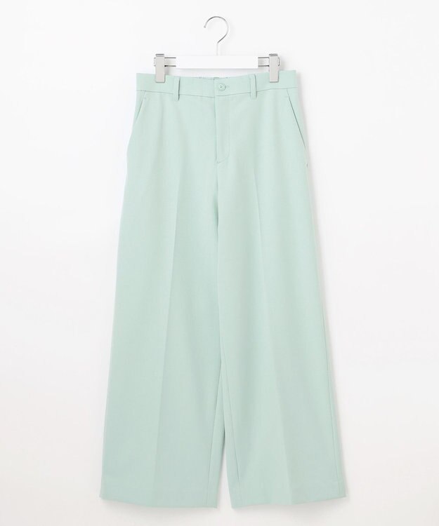 自由区 S 【撥水加工・洗える】TRギャバ裏起毛ワイド パンツ アイスグリーン