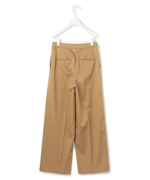 ICB 【洗える】リヨセルサテンストレッチ ワイドストレートパンツ チノ系