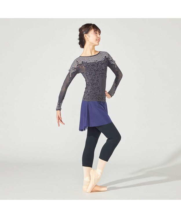 Chacott 【ノーソーイングニット】リバーシブルクルーネックトップ グレー