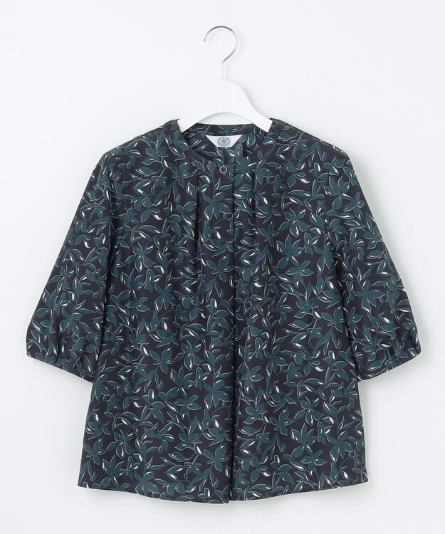 J.PRESS LADIES 【洗える】ボタニカルプリント ブラウス ネイビー系5