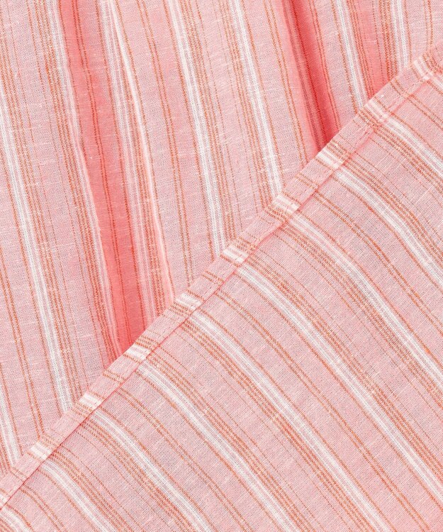 ANY 【Sサイズあり】ヨーロピアンリネンオーバーシャツ コーラルストライプ