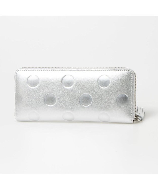 UNBILLION ペルケ perche / ドット型押し・ジャバラカード長財布 シルバー