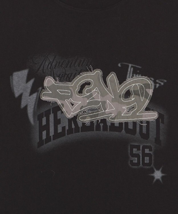 WEGO 【ユニセックス着用ITEM】パターンアップリケグラフィックT（SS） ブラック