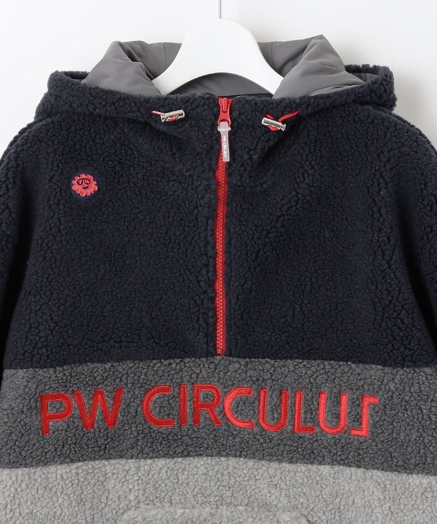 PW CIRCULUS 【WOMEN】【撥水/防風】ボア ハーフジップ フーデッド プルオーバー ネイビー系