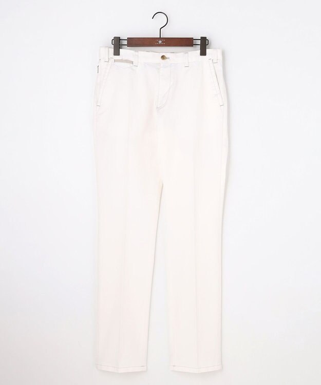 JOSEPH ABBOUD 【ウエストも伸びる!オーガニックコットン使用】ハイパワーカルゼ パンツ 26SSモデル ホワイト系