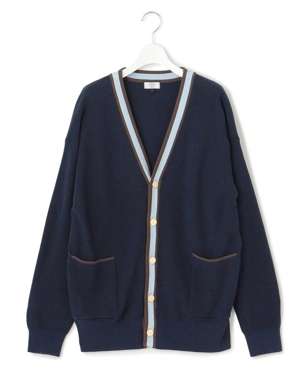 J.PRESS YORK STREET 【UNISEX】コットンベーシック カーディガン ネイビー系