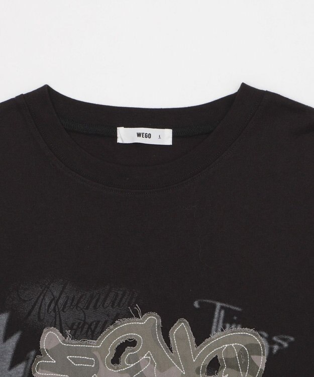 WEGO 【ユニセックス着用ITEM】パターンアップリケグラフィックT（SS） ブラック