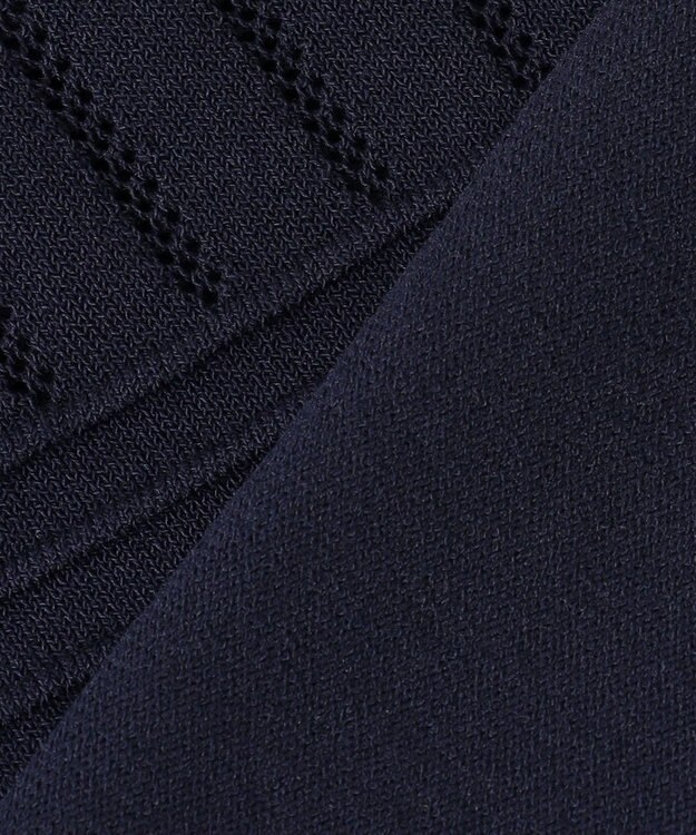 組曲 S 透かし柄 ニットプルオーバー ネイビー系