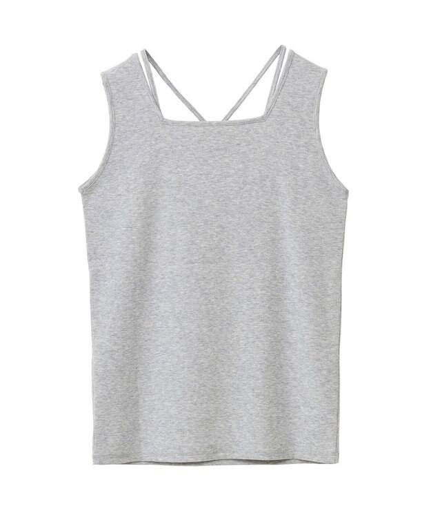 Green Parks マルチストラップテレコタンク Gray Mixture