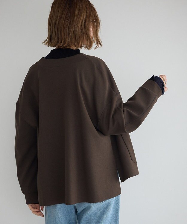 YECCA VECCA 金釦カットジョーゼットカーディガン Brown