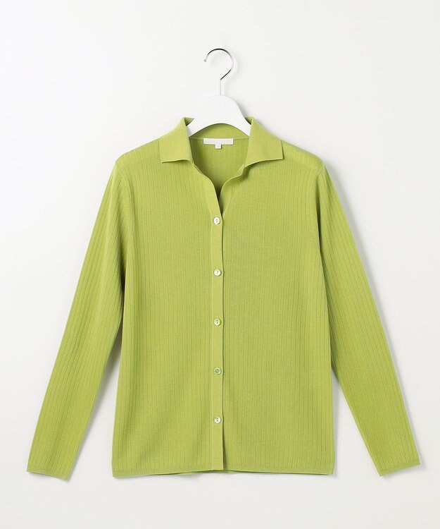 自由区 【アンサンブル対応】シアーシルクミックス カーディガン ライトグリーン