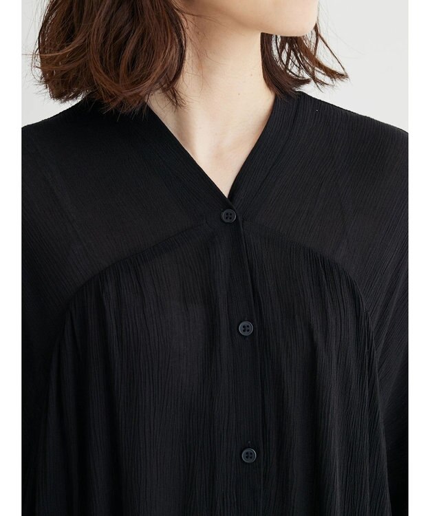 Green Parks Ｉ　レーヨンクレープチュニック Black