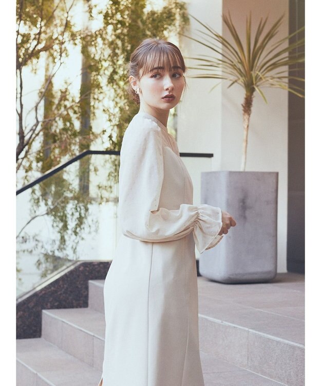 earth music&ecology シアードットドッキングワンピース Beige