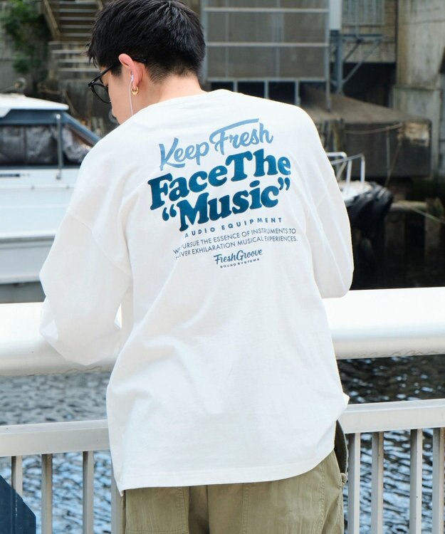 WEGO 【ユニセックス着用ITEM】フロッキーロゴBIGロンT（LS） ホワイト