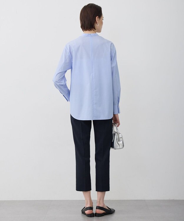 ICB 【先行予約】クリーンブロード ラッフルデザイン プルオーバーブラウス ブルーストライプ