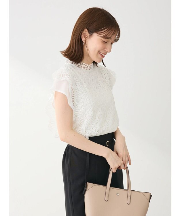 Green Parks ・Ｐｅｔｉｔ　Ｆｌｅｕｒ　フレンチレーシ－ブラウス Off White