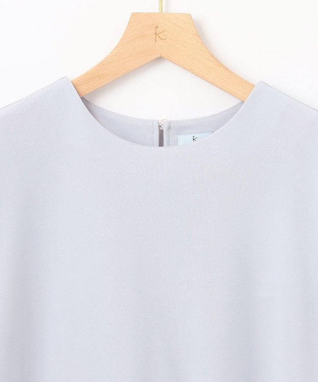 組曲 S 【接触冷感・UVケア】ライトアムンゼンジャージー フリルブラウス ブルーグレー系