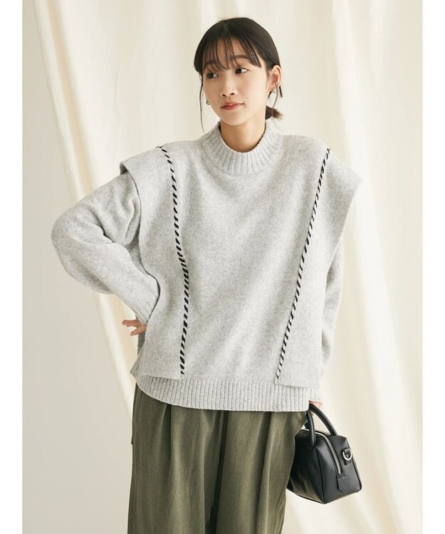 CRAFT STANDARD BOUTIQUE ハンドステッチニットプルオーバー Gray Mixture