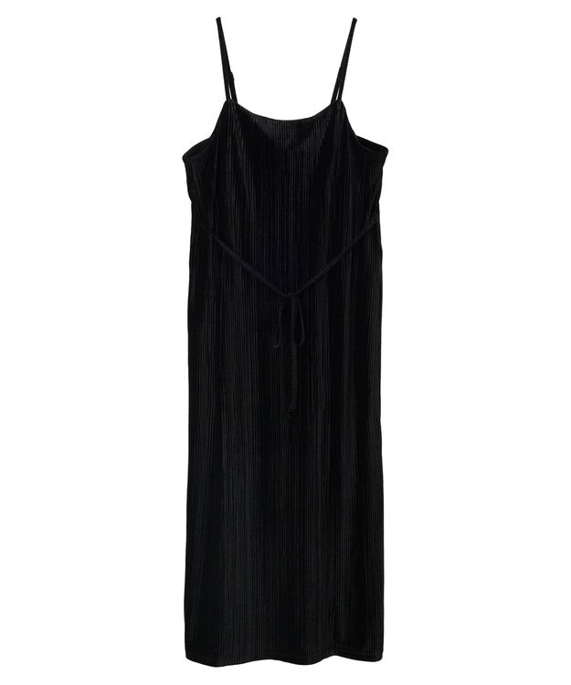 earth music&ecology ベロアプリーツキャミワンピース Black