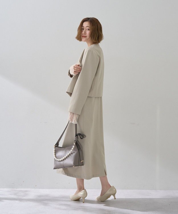 YECCA VECCA 【2点SET】ショートジャケットセットキャミワンピース Light Beige