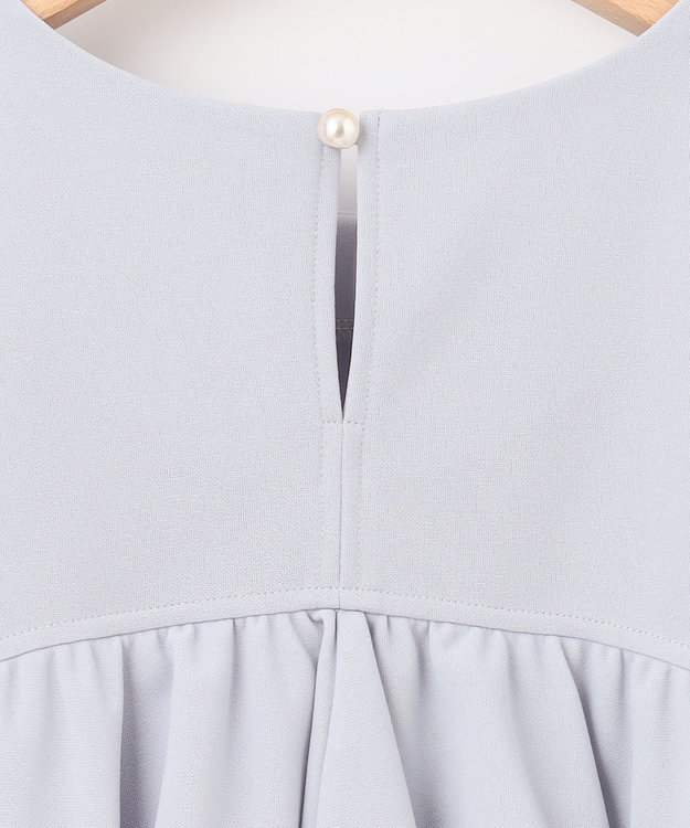 組曲 S 【接触冷感・UVケア】ライトアムンゼンジャージー フリルブラウス ブルーグレー系