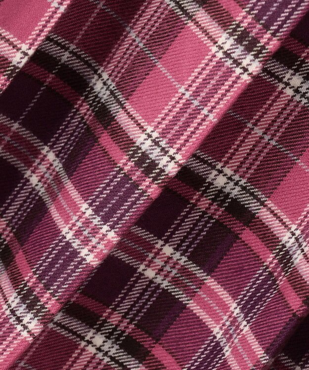 ANY KIDS チェックプリーツジャンパースカート ピンク系