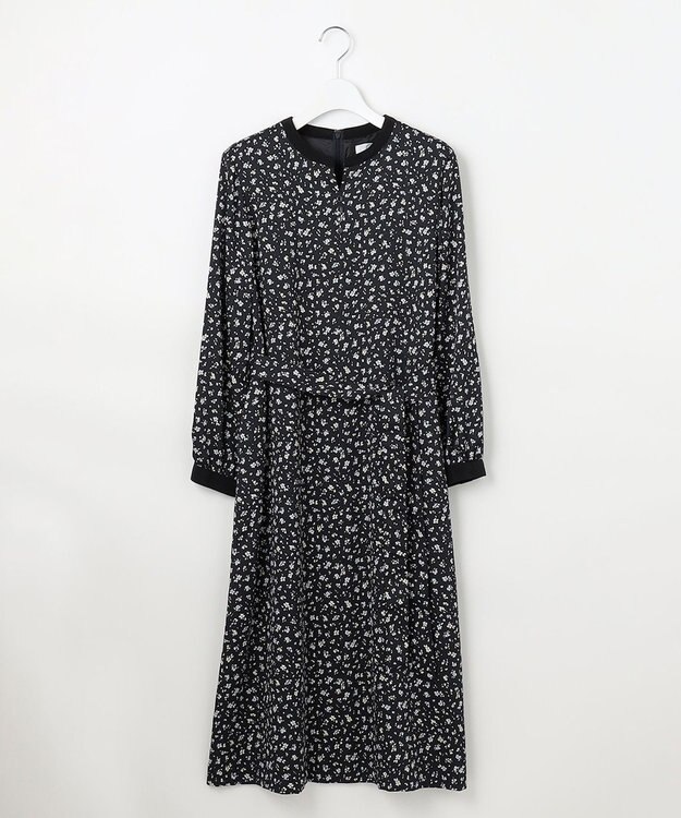 J.PRESS LADIES L 【洗える】スパンウェーブフラワープリント ワンピース ネイビー系5