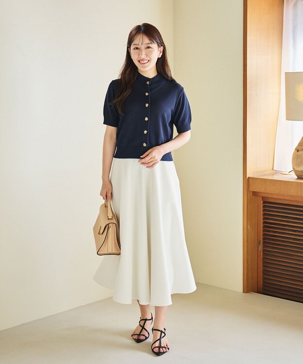 #Newans 〈花乃まりあさんコラボ〉コットンコードカーディガン ネイビー