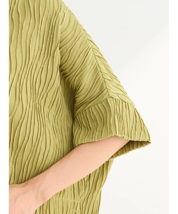 Green Parks カットジャガード裾ドッキングプルオーバー Green