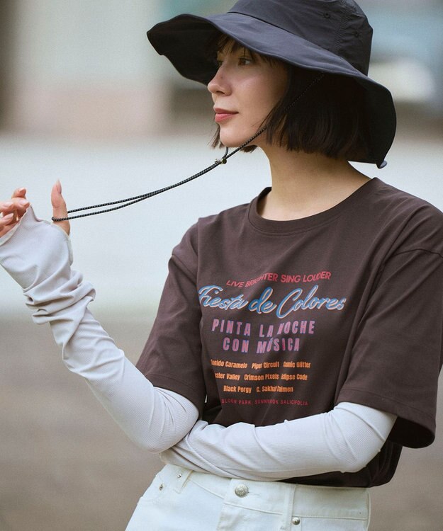ANY ANYファンクションロゴTシャツ ブラウン