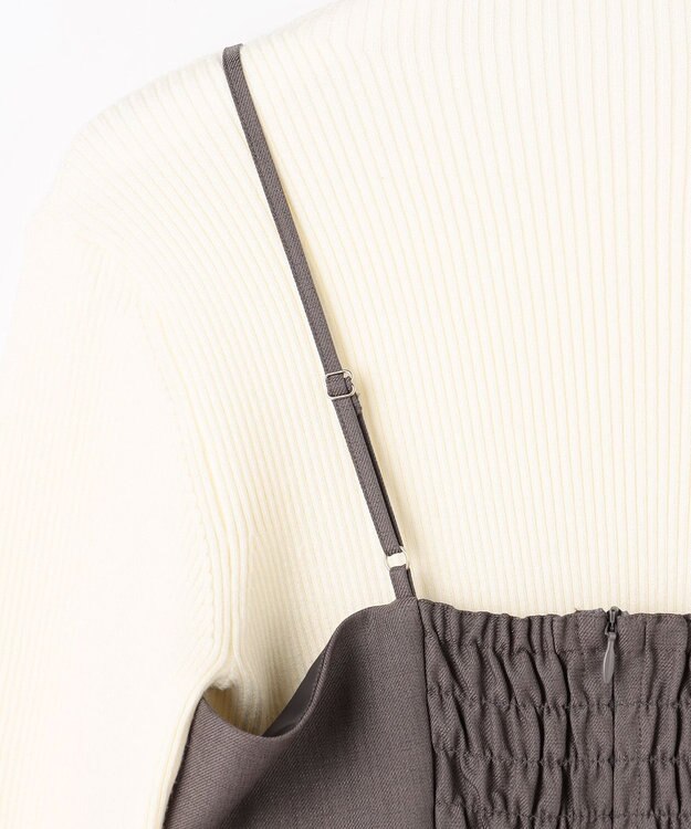 ANY SIS 【2SET】ビスチェ ワンピース × ニット セット ブラウン