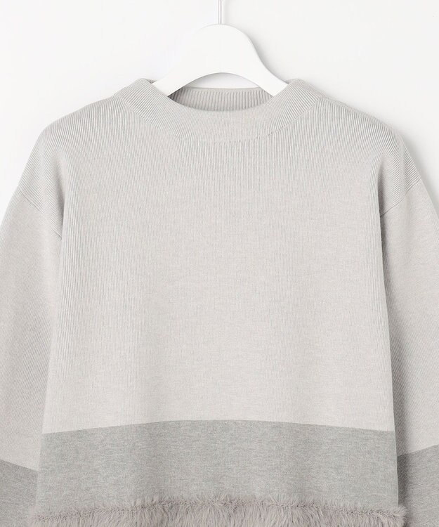 ANY SIS フェザーブロッキング ニット グレー