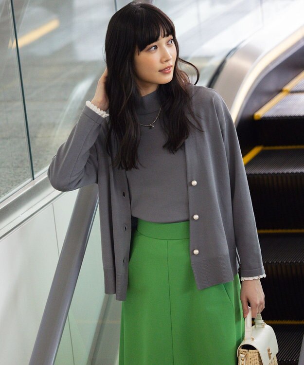 組曲 【2SET・WEB限定】パールボタン配色フリルツイン セット ライトグレー系