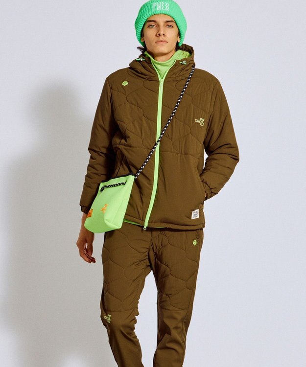 PW CIRCULUS 【撥水加工 / ストレッチ】【MEN】キルティング中綿ブルゾン ゴルフ カーキ系