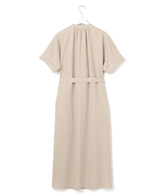 23区 L 【洗える】トリアセスラブストレッチ ワンピース ベージュ系