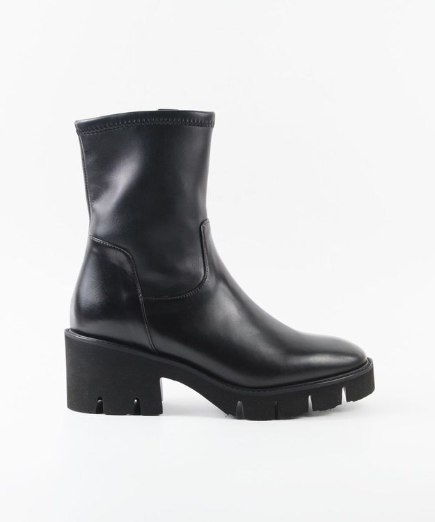 BONTRE 【イタリア製/本革】【LucaGrossi/ルカグロッシ】厚底ストレッチヒールブーツ/K839T-UA ブラック