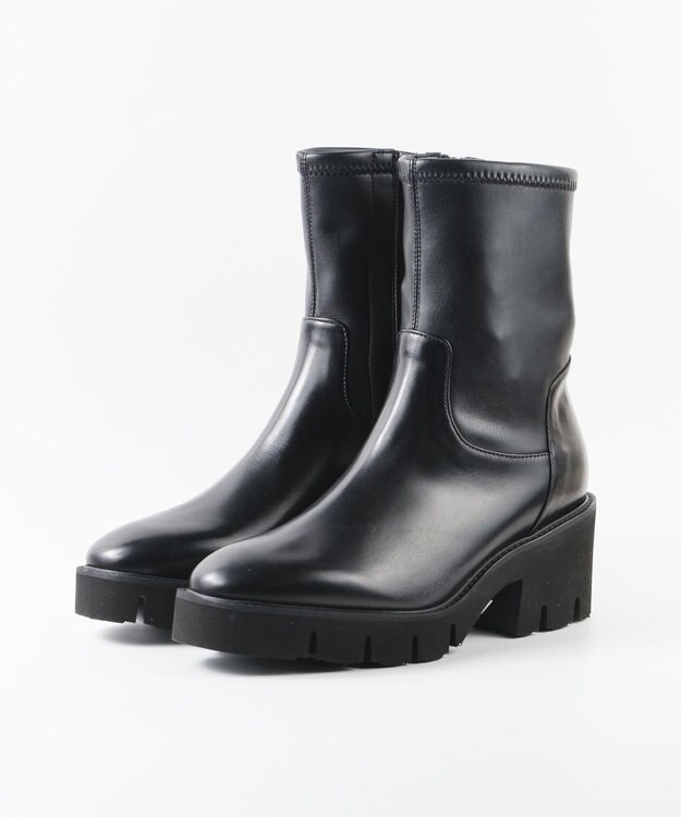 BONTRE 【イタリア製/本革】【LucaGrossi/ルカグロッシ】厚底ストレッチヒールブーツ/K839T-UA ブラック