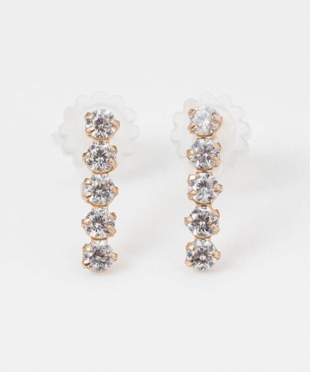 Phoebe 【K10】ラインビジューピアス ゴールド