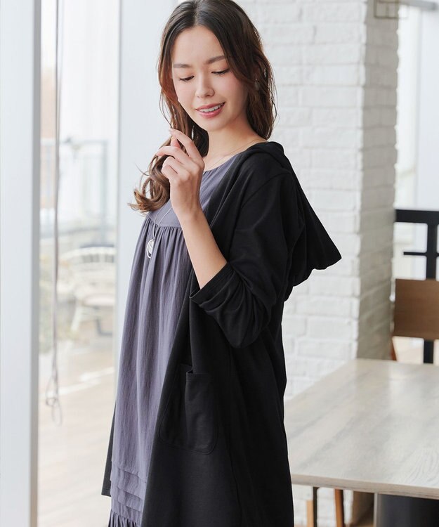 Tiaclasse 【小倉優子さん着用・UVケア・接触冷感】“やみつき”カットソーパーカーカーデ ブラック