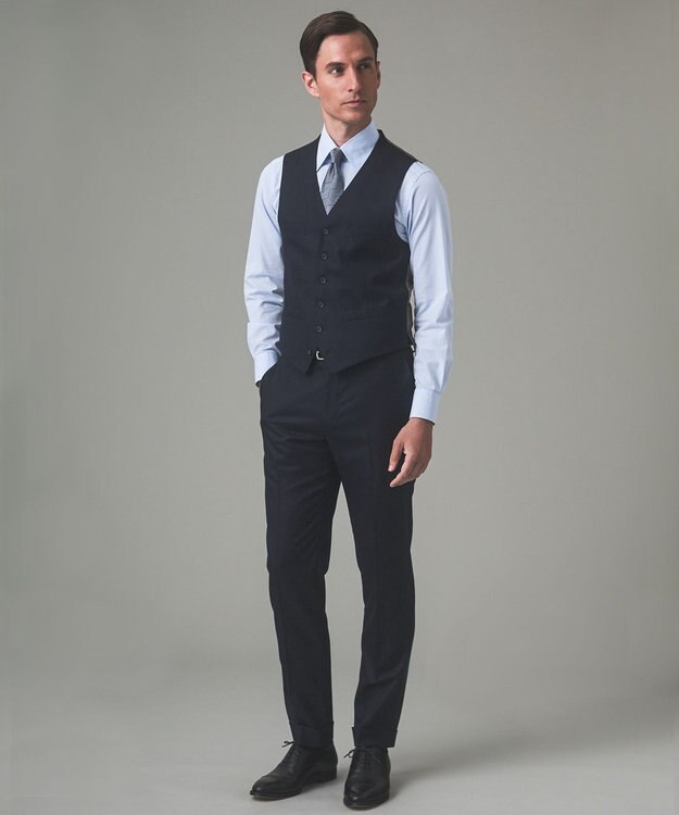 GOTAIRIKU 【形態安定】PREMIUMPLEATS_レギュラーカラー 通年ドレスシャツ サックスブルー系